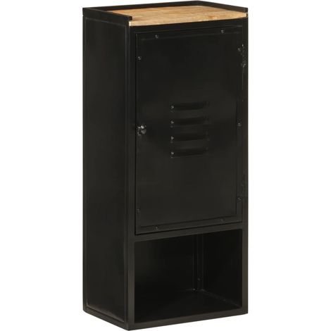 Badschrank 40x27x90 cm Eisen und Massivholz Mango