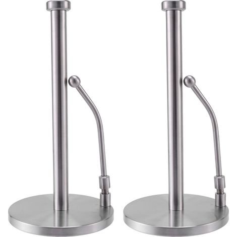 2X Porte-Essuie-Tout En Acier Inoxydable Porte-Papier Hygiénique Une Déchirure à Une Main, Design Moderne Idéal pour la Cuisine Maintient Les (1/4)