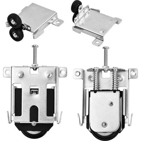 2 Pièces Roulette Porte Coulissante Placard,Pièces de Meubles de Roue Convexe, Remplacement Accessoires pour Porte de Garde-robe Vitrines Cabinet Fenêtre (1/4)