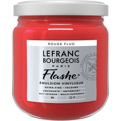 Peinture vinylique - Flashe - Rouge fluo - 409 - Lefranc Bourgeois - 400ml