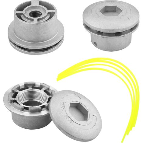 Universeller Aluminium-Schneidkopf für Freischneider, Set mit Nylonfadenaufsätzen, Rasentrimmer-Zubehör (1/5)