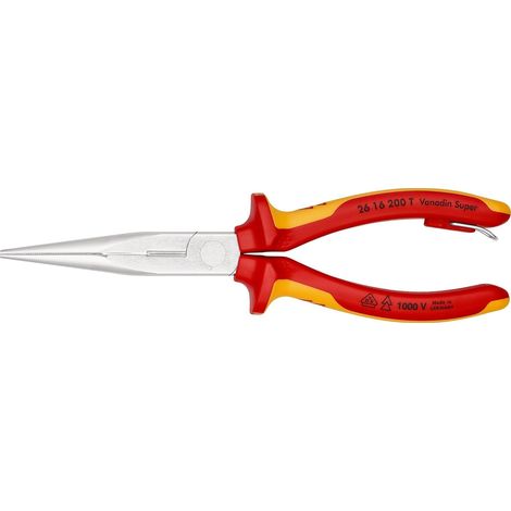Pince demi-ronde avec tranchant, homologuées VDE, 26 16 200 T BK (1/4)