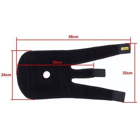 Genouillière - Ajustable 3 Sangles Velcro - Circonférence 30-58 cm - Largeur 24 cm - Longueur 58-60 cm - XXL (1/4)