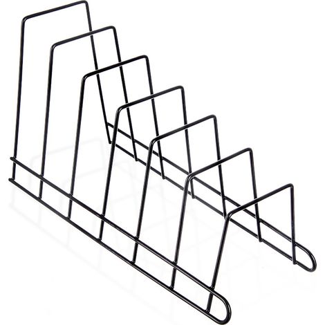 Tellerablage mit Deckel, Metall, schwarz, Küchenorganizer, 34,5 cm