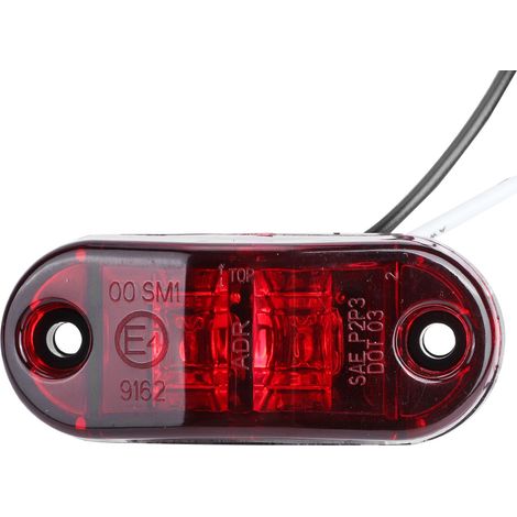 4 feux de gabarit latéraux à LED rouges (2 LED) pour voiture, camion, remorque ou caravane, 12 V/24 V. (1/5)