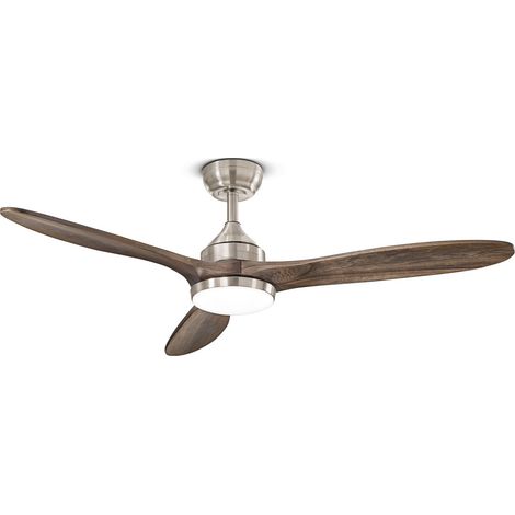 Ventilatore da Soffitto Serie 7171 in Metallo Cromo Spazzolato con Motore DC 26W, LED 18W Dimmerabile e Telecomando Incluso - Perenz