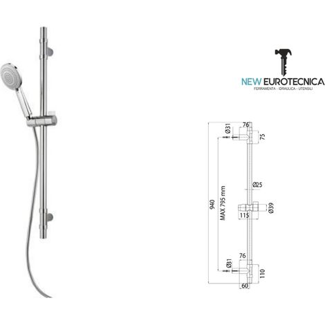 Saliscendi doccia completo cromo lux