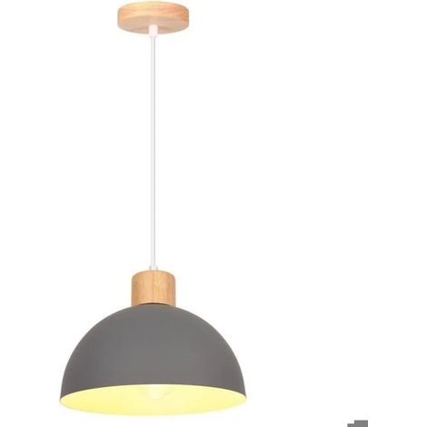 Moderne Lustre Suspension 25cm Lampe de Plafond Industriel Abat-jour en Demi - cercle Luminaire Vintage pour Salon Chambre (1/5)