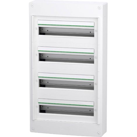 Schneider Electric – Coffret électrique nu saillie 4 rangées 18 modules IP30 – Pour installation en milieu résidentiel – LVSXT418 (1/2)