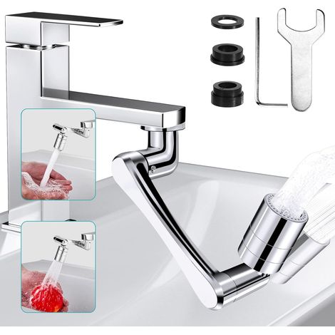 Mousseur Robinet 1440° – Aérateur Pivotant, Économiseur Eau Multifonction 2 Jets (1/5)