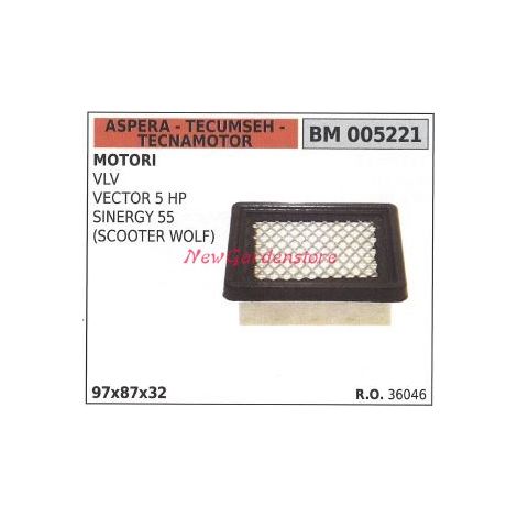 Filtro aria ASPERA motore rasaerba tosaerba tagliaerba VLV VECTOR 5 HP 005221
