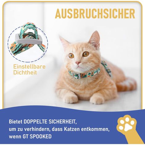 Harnais et Laisse Réglables pour Chat, Ensemble Confortable et Sécurisé pour Promenade, Résistant et Respirant, Taille Ajustable (1/5)