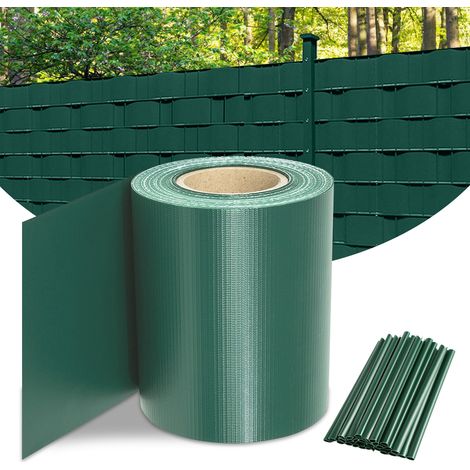 Jiubiaz 1 rotolo di strisce di protezione in PVC 70 m x 19 cm con 60 clip di fissaggio per recinzioni da giardino, balconi  Verde
