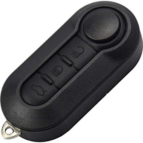 Replacement folding case for Fiat 500 Doblo Ducato Panda Punto Peugeot car key, 3 buttons, 543cm (Black) (1/5)