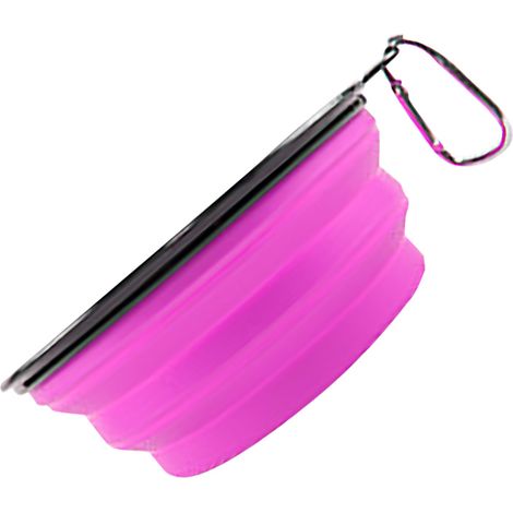 Gamelles pliables pour chien en silicone, portables et idéales pour les voyages, la randonnée et les promenades (rose). (1/5)