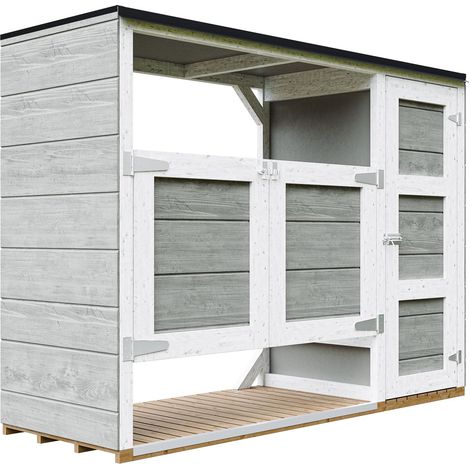 Abri de jardin pour poubelles, Cache poubelle extérieur 2x240L – coffre de rangement exterieur, armoire de jardin, cabane de jardin exterieur – Timbela M981A-TUNDRA GREY (1/5)