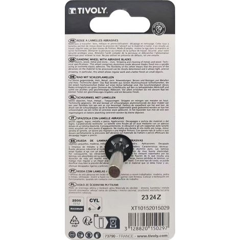 Tivoly • Ruota Lamellare Abrasiva • Ø4020mm • Grana Corindone: 60 • Per Levigare Metalli • Per Levigare Legno