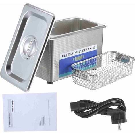 Pulitore a ultrasuoni professionale multiuso, in acciaio inossidabile, con display digitale, timer e controllo della temperatura per uso di laboratorio, 220 V, 900 ml (1/5)