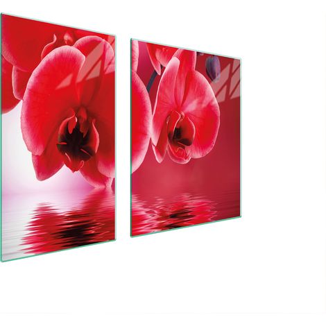 ASSIETTE EN VERRE et PLANCHE À DÉCOUPER 100x52 ORCHIDÉE (1/5)