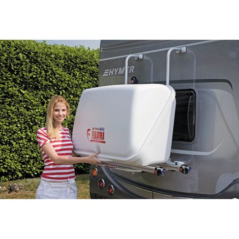 Coffre arrière Ultra Box 500 litres – ABS ultra-résistant – Charnières inox – Montage sur Carry-Bike – Filet élastique inclus (1/5)