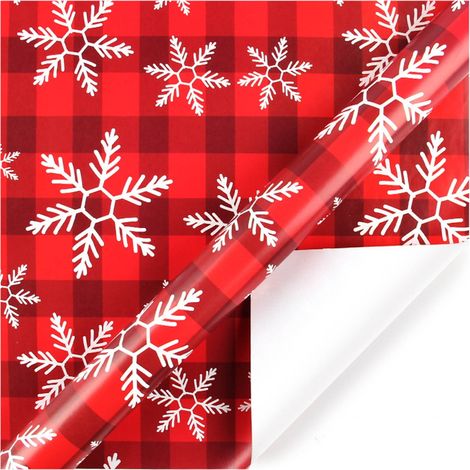 Wrapping Paper - Plaid Design - 76 cm Width x 7.62 m Length - Tear Resistant - Holiday Birthday Valentine Decorations - 1 Roll (1/5)