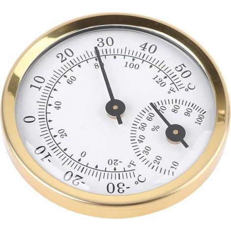 Thermomètre Hygromètre Analogique - 1 Pièce - Alliage d'Aluminium - Mesure Précise Température Humidité - Intérieur UMD MUSICAL (1/5)