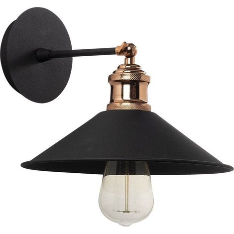Wandleuchte Schwarz - Schwarzes Metall - Modernes Design - Gemütliche Atmosphäre (1/4)