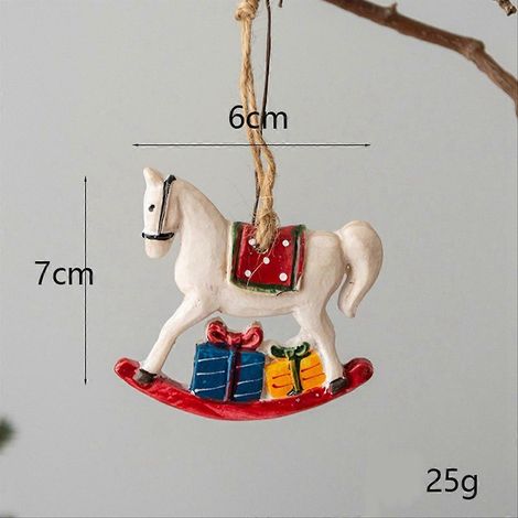 Pendentif peint à la main rétro représentant une scène de Noël (1/5)