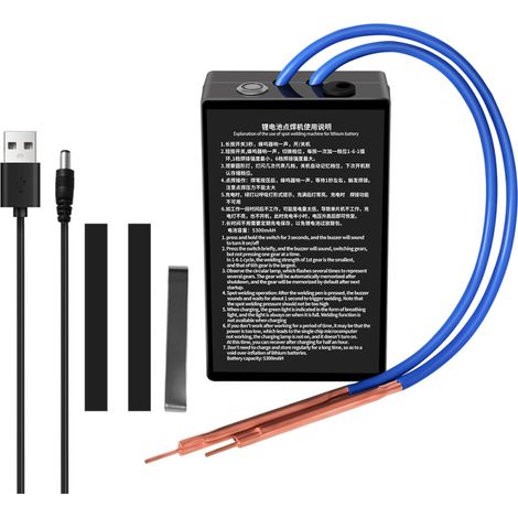 Mini poste de soudage par points 6 niveaux réglables – pour batteries lithium/NiMH/NiCd, feuilles nickel 0,1-0,15mm (1/5)