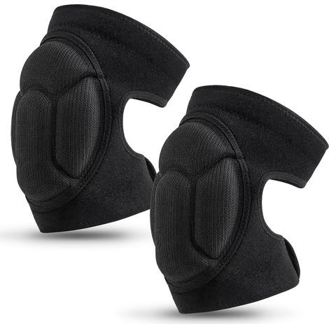 Rodilleras, rodilleras protectoras para jardinería, rodilleras para el trabajo, rodilleras antideslizantes para jardinería, trabajo, correr y ciclismo de montaña (negras, 1 par) (1/5)