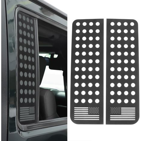Autocollant en alliage d'aluminium pour vitre/porte arrière 4 portes, motif drapeau américain, compatible Jeep Wrangler JKU 2007-2017 (4 portes) (1/5)