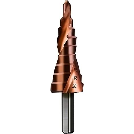 HSS M35 Stufenbohrer von 4 bis 20 mm, große Kobalt-Spiralspitze, Senkbohrer mit dreieckigem Schaft für CO2-Bohrungen (1/2)