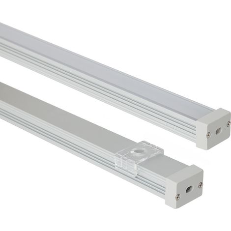 Perfil Aluminio Estanco IP65 Superficie 2m para Tira LED hasta 10 mm Aluminio 2 m Semi-transparente