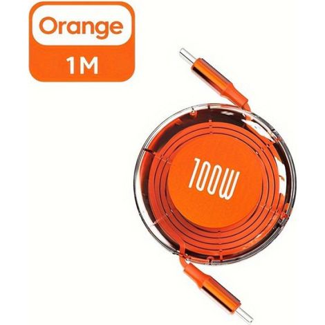 Câble flexible de chargement et de synchronisation de données USB-C vers USB-C - adapté à une variété de téléphones mobiles-orange (1/4)