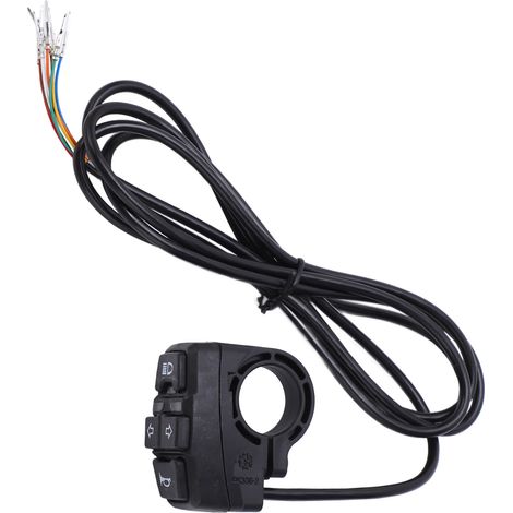 Interrupteur de phare de vélo 3 en 1 avec klaxon, clignotants et commande de feux pour conversion VTT/scooter (1/5)