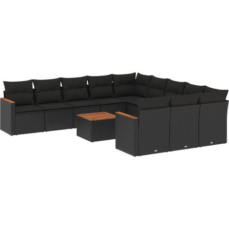 Maison Exclusive - Patio Sofa Set 12 plaza Black (1/5)