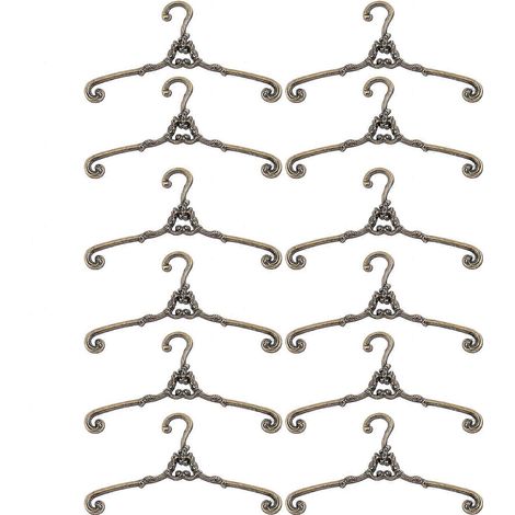 12 Stück Metallkleiderbügel Mini-Puppenkleiderbügel Kleine Puppen Kleiderbügel Puppenkleidungsbügel Mini-Kleiderbügel-4x2cm (1/3)