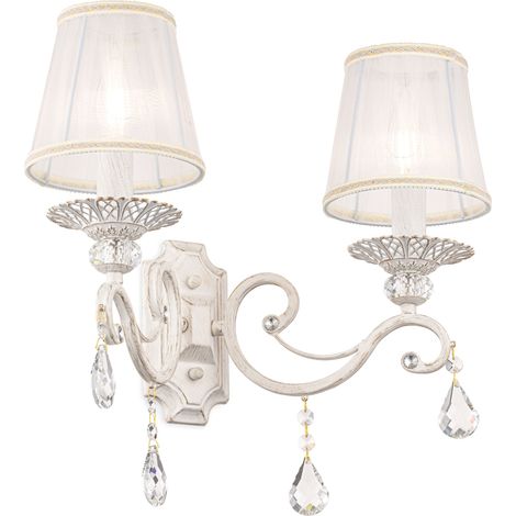 Lampada da parete Elegant in Metallo Grace Bianco con Oro (1/2)
