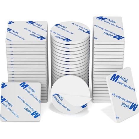 Ruban adhésif double face extra fort - 30 x 50 x 1,5 mm & 50 x 50 x 1,5 mm & 40 x 40 x 1,5 mm - Ruban de montage - 60 pièces Ruban adhésif autocollant (1/5)