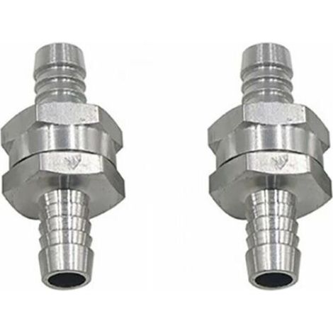 Rückschlagventil aus Aluminium, Benzin-/Diesel-Rückschlagventil (10 mm, 2 Stück) für Vergaser-Kraftstoffsysteme mit niedriger Kraftstoffkonzentration, Rückschlagventil für