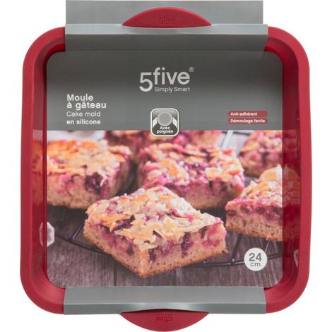 5five - Moule en Silicone Carré Professionnel Rouge pour Gâteaux et Pâtisserie (1/5)