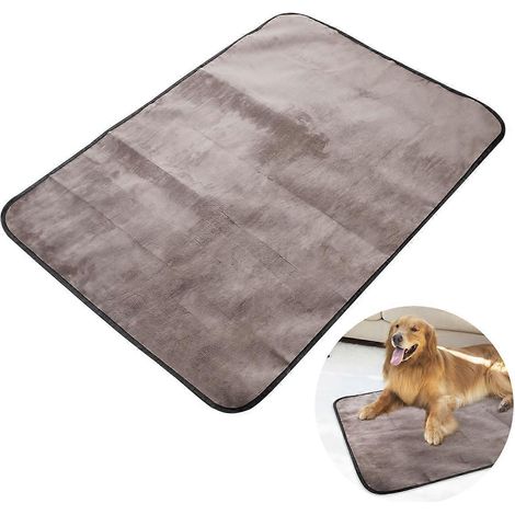 Couverture multifonctionnelle imperméable pour animaux de compagnie UEETEK 10070CM en micropeluche pliable, tapis en peluche pour chiens, chiots, chats et chatons (noir)-Black (1/3)
