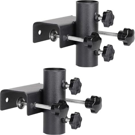Clips pour parasol - Noir - Supports pour parasol de balcon - Cadre de support pour parasol - Conçus pour les balcons - Aucun pied de parasol requis - Fer (1/5)