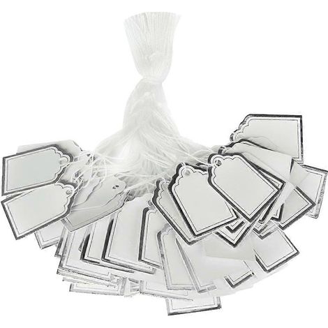 500 petites étiquettes de prix, étiquettes pour bijoux, cartes cadeaux en papier, cartes de vœux, cartes messages, étiquettes en tissu à suspendre pour magasin (couleur aléatoire)-2.3X1.8cm