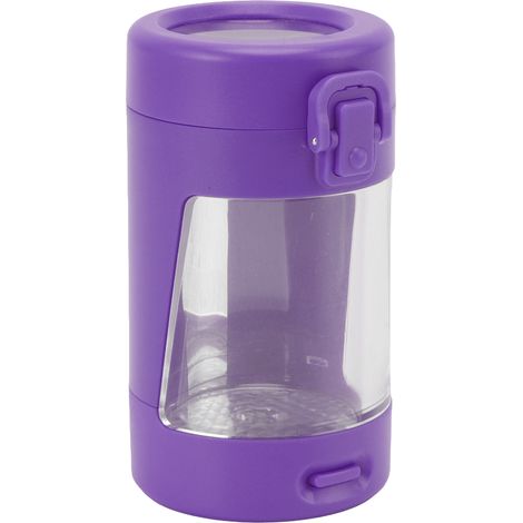 Bocal de rangement lumineux avec broyeur LED, étanche, en verre transparent, avec broyeur de 55 mm pour une utilisation en extérieur (violet). (1/5)