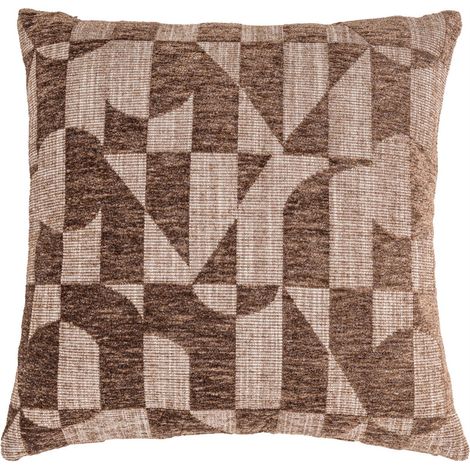 Coussin géométrique marron chaleureux - marron géométrique (1/4)