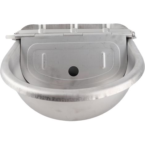 Abreuvoir automatique inox pour animaux bétail avec boule flotteuse 22x19,5x10cm 2L pour vache cheval chèvre mouton chien (1/5)
