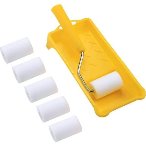 Mini Rouleau de Peinture, Petit Rouleau de Peinture, Mini Rouleaux Mousse, Kit Rouleau Peinture, Petit Rouleau de Mousse, Mini Universal Peinture Set, Petit Rouleau et Bac pour Peindre (1/5)