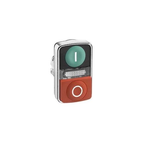 Harmony tête bouton-poussoir double touche Ø22 vert + rouge E S IP66, IP69K - ZB4BW7L3741