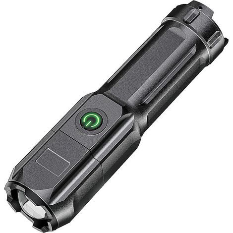 Linterna telescópica con zoom deslumbrante, carga USB, foco portátil compacto, foco de largo alcance, iluminación exterior. (1/5)